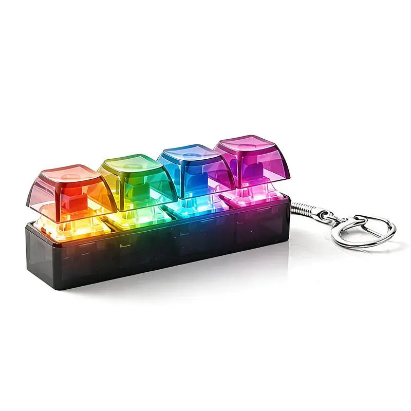 LED Işıklı Klavye Tuş Anahtarlık — Stres Giderici Fidget Oyuncak