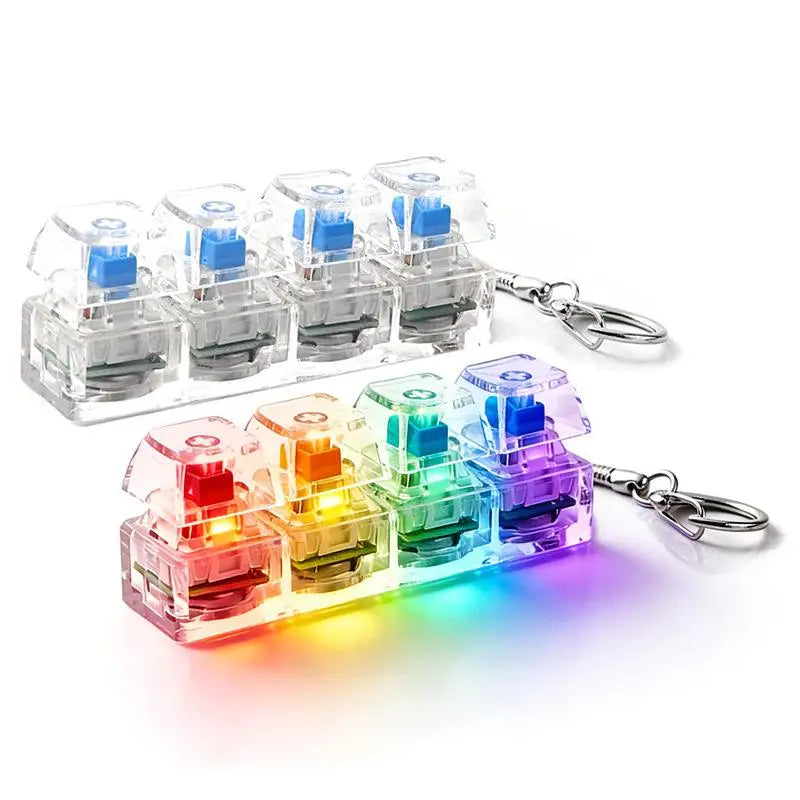 LED Işıklı Klavye Tuş Anahtarlık — Stres Giderici Fidget Oyuncak