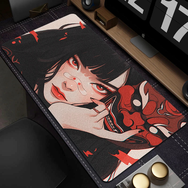 Oni Şeytan Maskesi Anime Geniş Mouse Pad