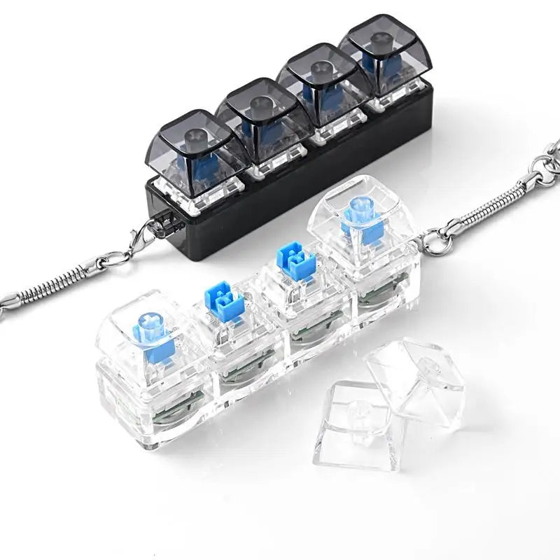 LED Işıklı Klavye Tuş Anahtarlık — Stres Giderici Fidget Oyuncak
