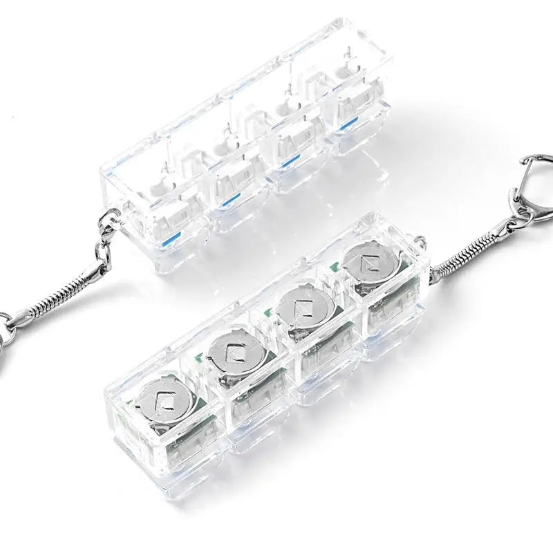 LED Işıklı Klavye Tuş Anahtarlık — Stres Giderici Fidget Oyuncak