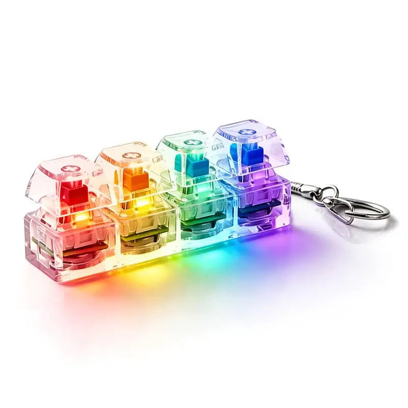 LED Işıklı Klavye Tuş Anahtarlık — Stres Giderici Fidget Oyuncak