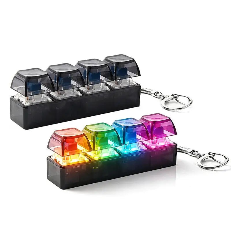 LED Işıklı Klavye Tuş Anahtarlık — Stres Giderici Fidget Oyuncak