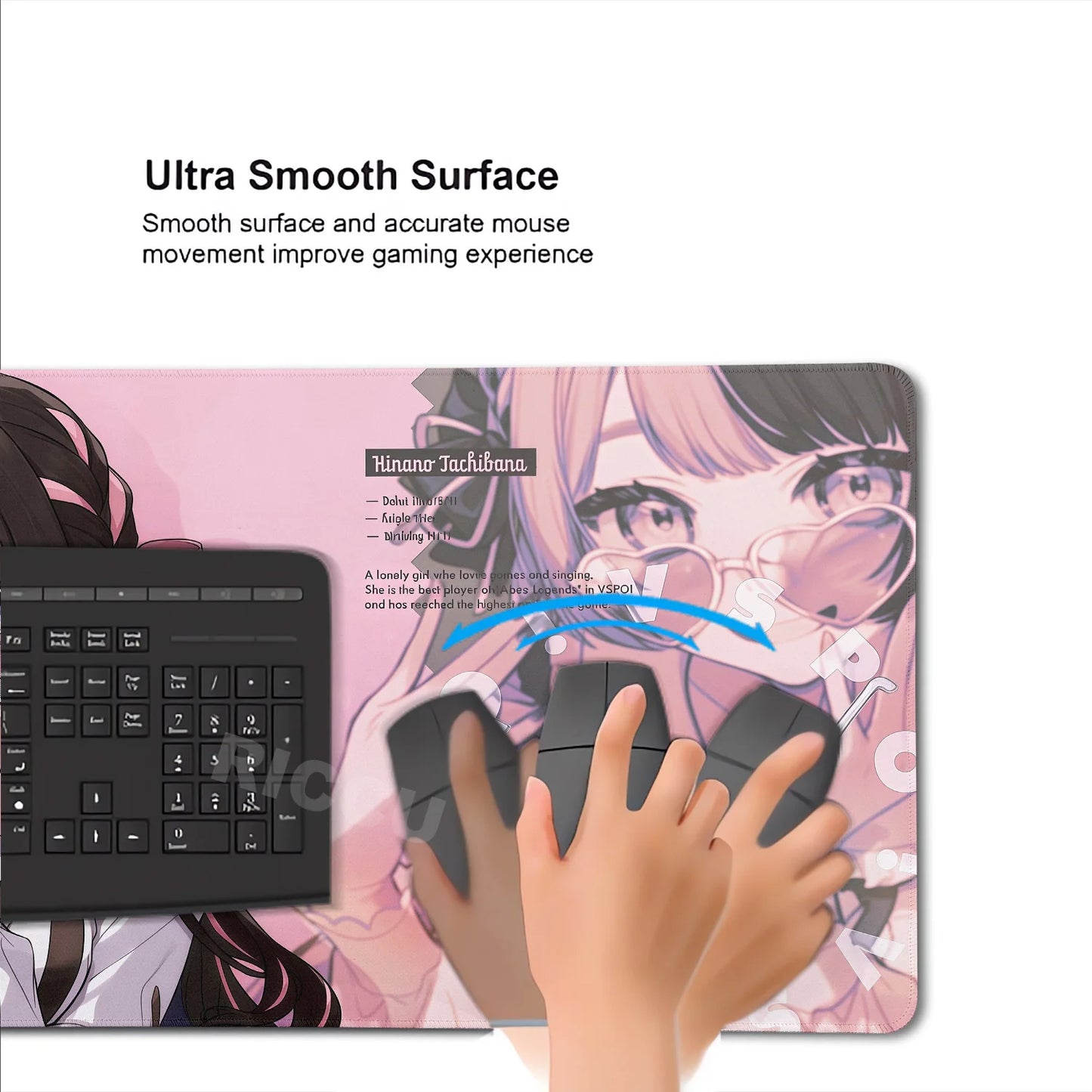 VSPO Hinano Tachibana Anime Geniş Mouse Pad
